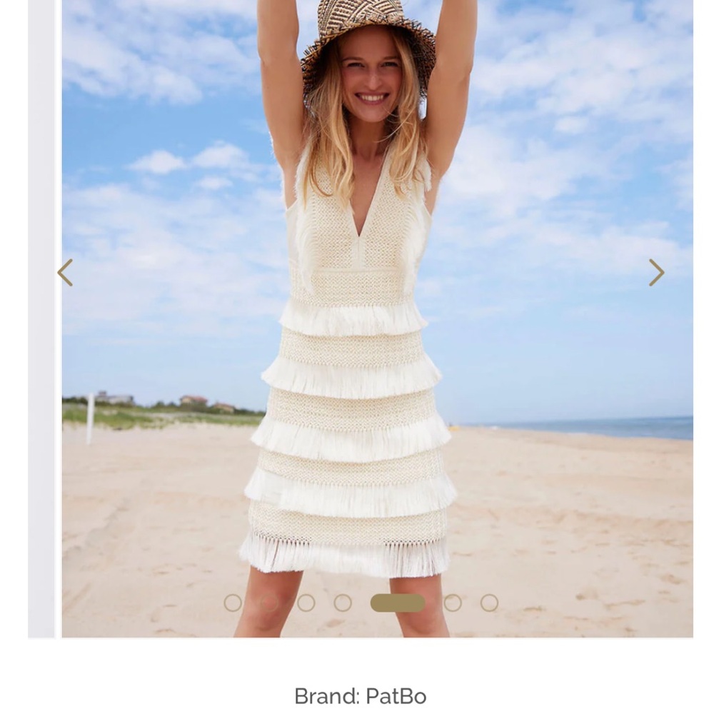 PatBO Fringe Dress in Ivory size XS - Picture 3 of 5